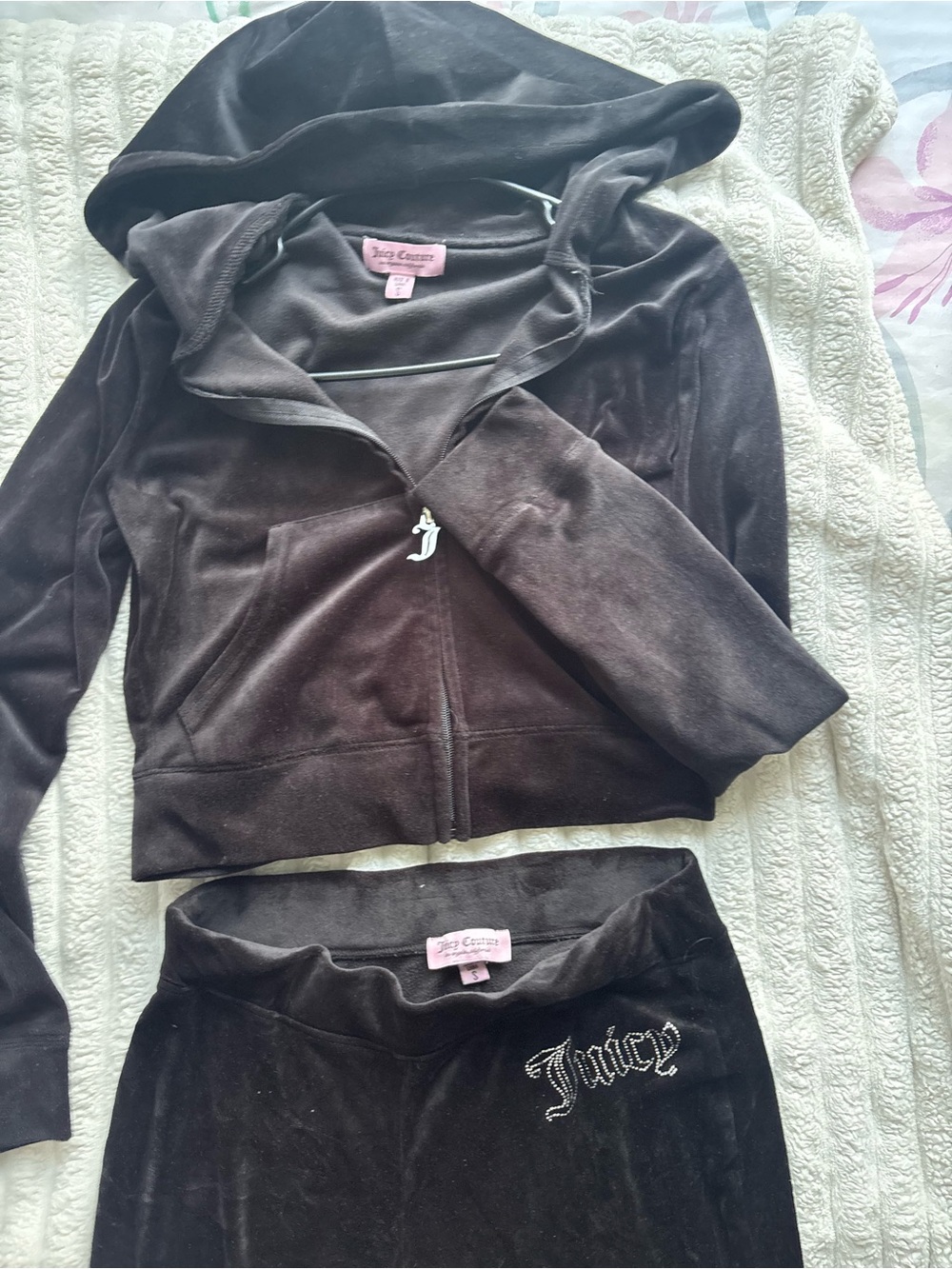Juicy Couture Brown Velour Teddy Jacket & Skirt Set